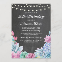 Convite Succulents dos Pastels da festa de aniversário os