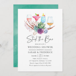 Convite Succultos do deserto com aquarelas estocam o Bar