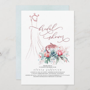 Convite Succults Greenery Pumpkins Vestido Chá de panela I