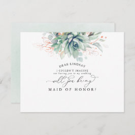 Convite Suculente Greenery deixa Proposta de Bridesmaid