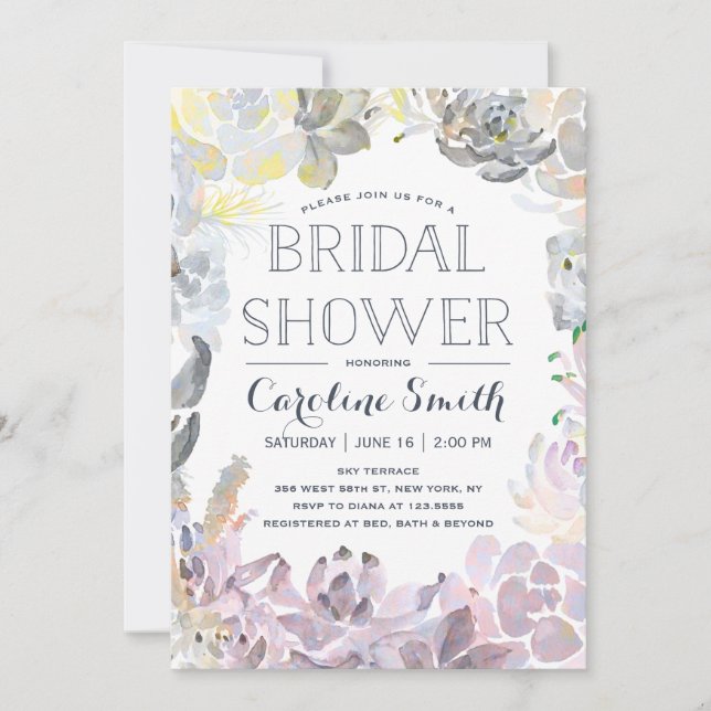 Convite Suculentes de Água| Chá de panela (Frente)