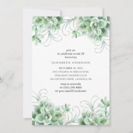 Convite Suculentes de aquarela Doce 16. Greenery cactus