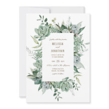 Convite Suculento Para Casamento De Jardim