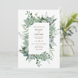 Convite Suculento Para Casamento De Jardim
