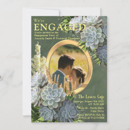 Convite Suculentos matizes de Blues pálidos