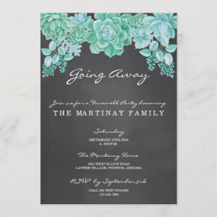 Convite Suculentos no Chalkboard Indo Festa