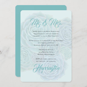 Convite Suculentos Recém-casados Casam-se Apenas com Recep