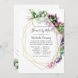 Convite Suculta Geométrico Bridal ou Chá de fraldas por Co