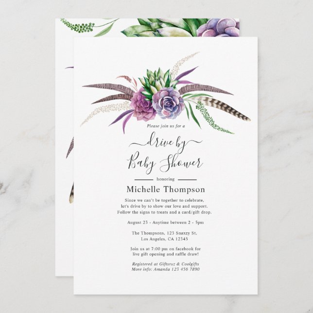 Convite Sucultivos Místicos Conduzem por Brida ou Chá de f (Frente/Verso)