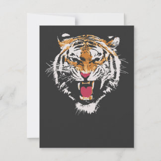 Convite Suéter com rosto rugindo de tigre selvagem dos ano