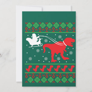 Convite Suéter de Natal Feio Dinossauro