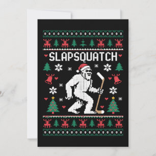 Convite Suéter Feio de Natal de Hóquei do Pé Grande Slapsq