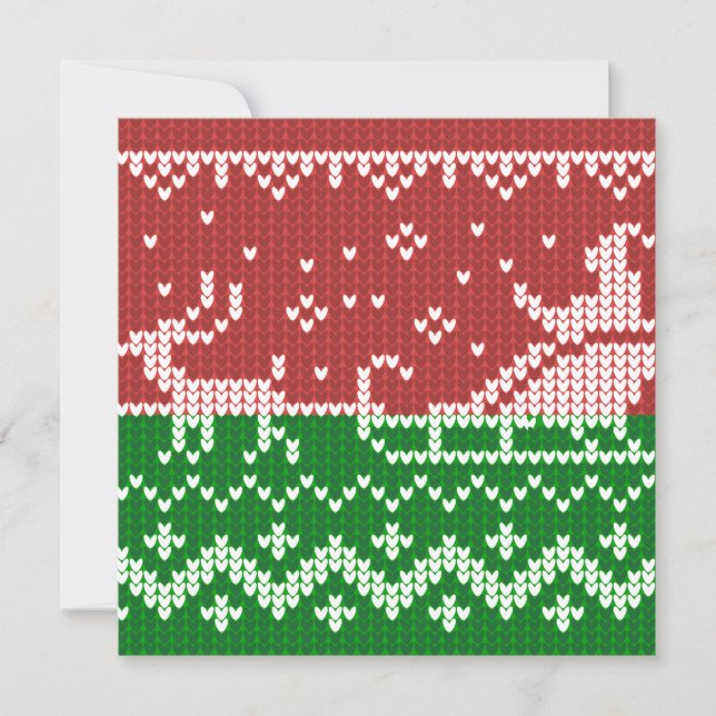 Convite Suéter nojento, trenó e renas do Papai Noel (Frente)
