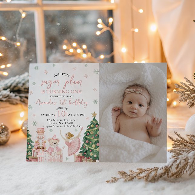 Convite Sugar Plum Nutcracker Photo Invite (Criador carregado)