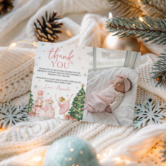 Convite Sugar Plum Nutcracker Photo Thank You (Criador carregado)