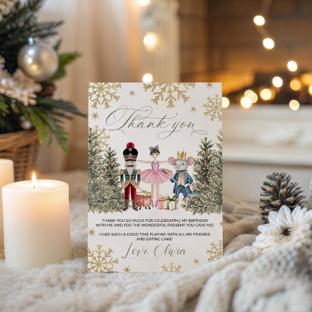 Convite Sugar Plum Nutcracker Thank You Card (Criador carregado)