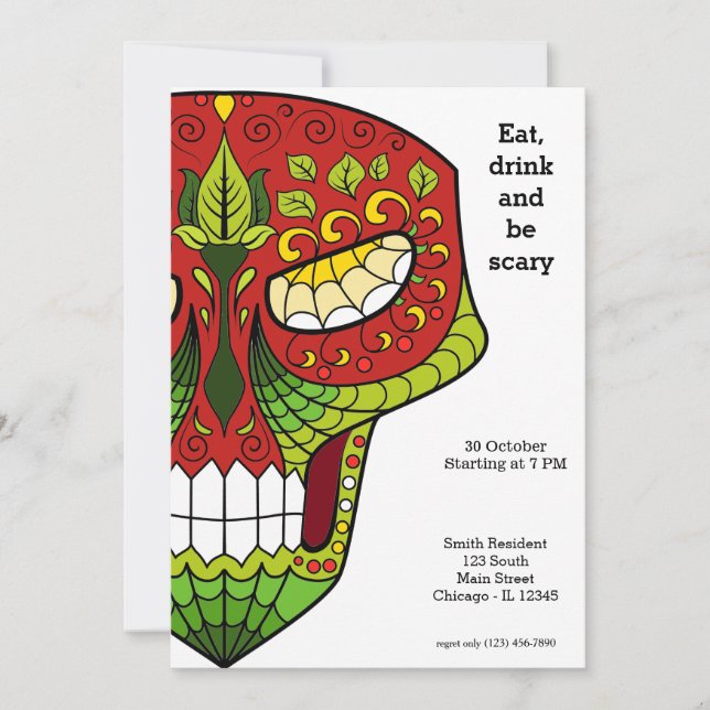 Convite Sugar Skull (Frente)