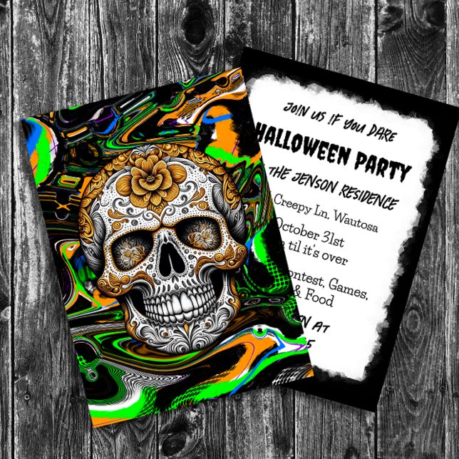Convite Sugar Skull Halloween (Criador carregado)