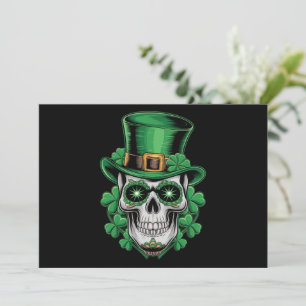 Convite Sugar Skull Rua Patrick Day Lucky Shamrock
