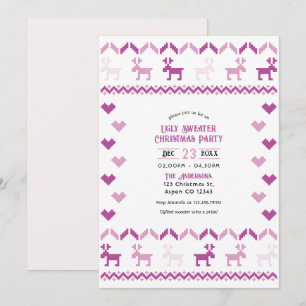 Convite Sugarplum & Snow Knit Feio Festa de Natal