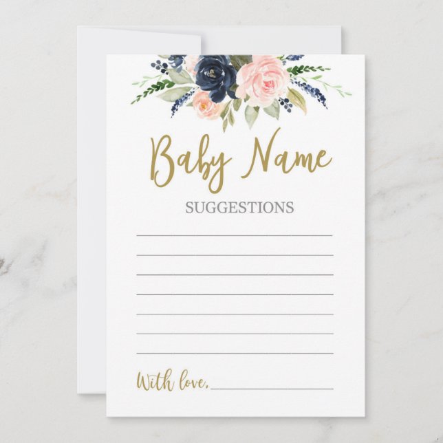 Convite Sugestão de Nome do Bebê de Revisão de Gênero (Frente)