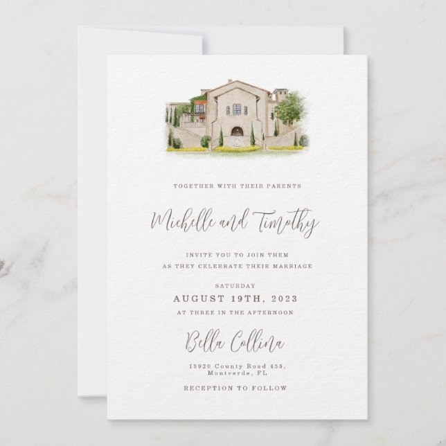 Convite Suite com Ilustração de Local (Frente)