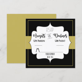 Convite Suite de Casamento de Ouro Gatsby Resposta para Fe