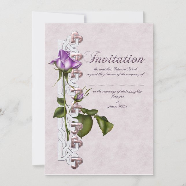Convite Suíte de casamento de Rosa Lavanda (Frente)
