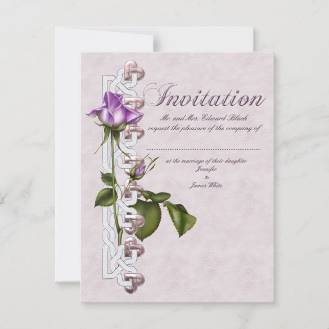 Convite Suíte de casamento de Rosa Lavanda (Frente)