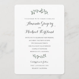 Convite Suite de Casamento Elegante Eucalyptus
