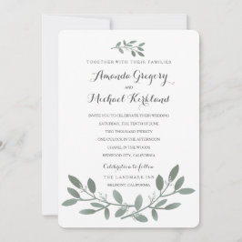 Convite Suite de Casamento Elegante Eucalyptus