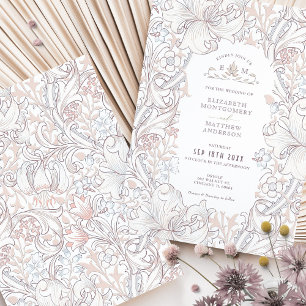 Convite Suite de Casamento Golden Lily Muted Pink Morris