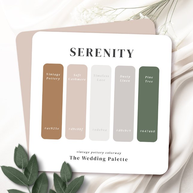 Convite Suite de Casamento Serenity | Placa da Paleta de S (The Serenity Wedding Suite Vintage Pottery Color Palette - Mix and match for the perfect wedding.)