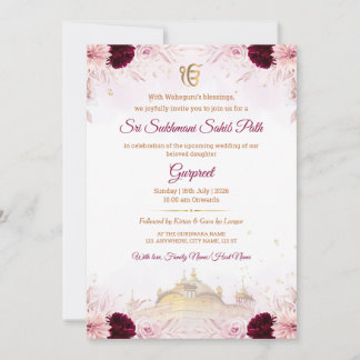 Convite Sukhmani Sahib Path Invitation (Digital & Printed)