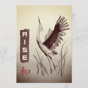 Convite Sumi-e Crane