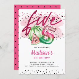 Convite Summer Balloon Letters Melon 5 Birthday