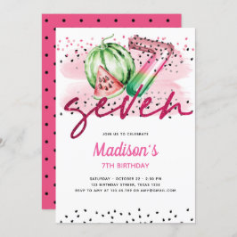 Convite Summer Balloon Letters Melon 7 Birthday