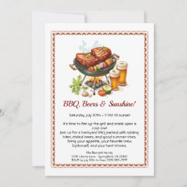 Convite Summer BBQ & Beer Party Invitation – Backyard Cook