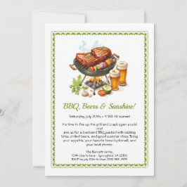 Convite Summer BBQ & Beer Party Invitation – Backyard Cook