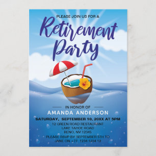Convite Summer Beach Themed Retirement Party