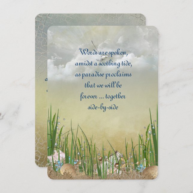 Convite Summer Beach Wedding (Frente/Verso)