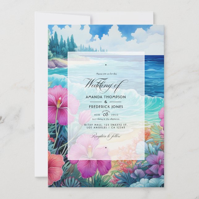Convite Summer Beach Wedding (Frente)