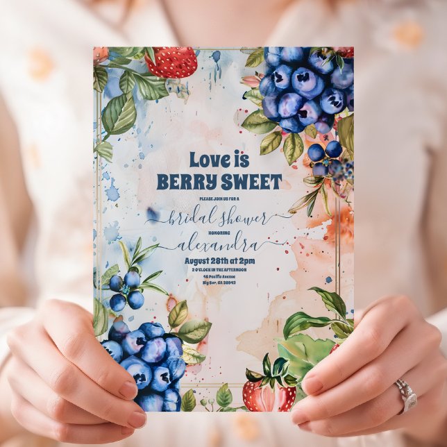 Convite Summer Berry Sweet Strawberry Chá de panela (Criador carregado)