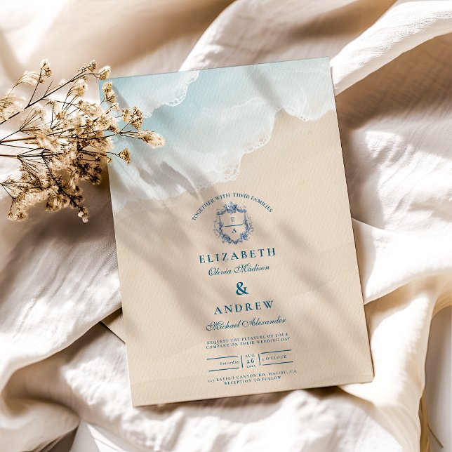 Convite Summer Blue Ocean Beach Weding (Criador carregado)