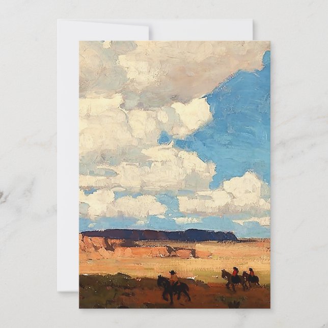 Convite "Summer Cloud" Arte Ocidental por Edgar Payne (Frente)