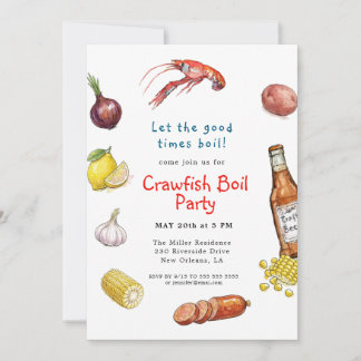 Convite Summer Crawfish Boil Seafood invitation