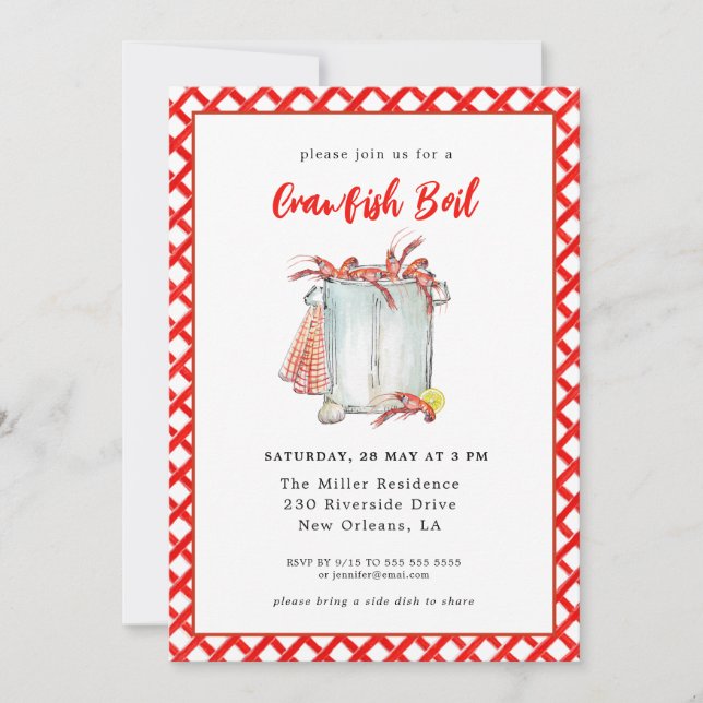 Convite Summer Crawfish Boil Seafood invitation (Frente)