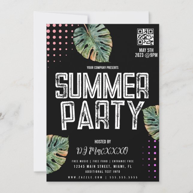 Convite Summer DJ Event Party Bar Club Flyer (Frente)