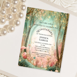 Convite Summer Fairy Tale Enchanted Forest Quinceañera