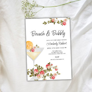 Convite Summer Floral Brunch Borracha Chá de fraldas de Ch